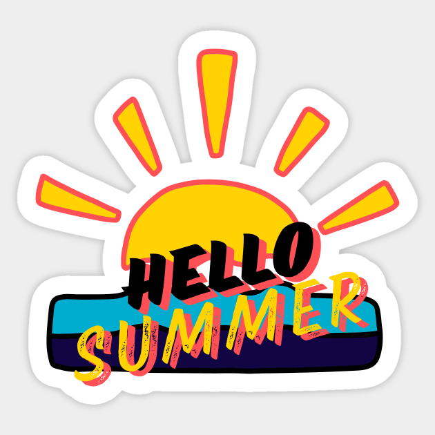 Hello Summer – Beach Vibes Sticker by Inkarti